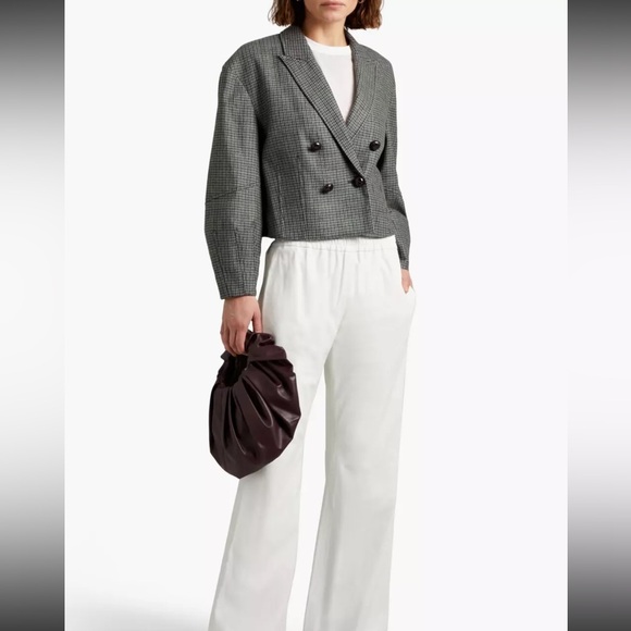 Veronica Beard Sybille Cropped Houndstooth Wool Blend Blazer, Size: 6 - Picture 5 of 9